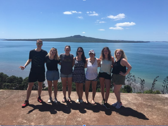 API students at Auckland New Zealand beach