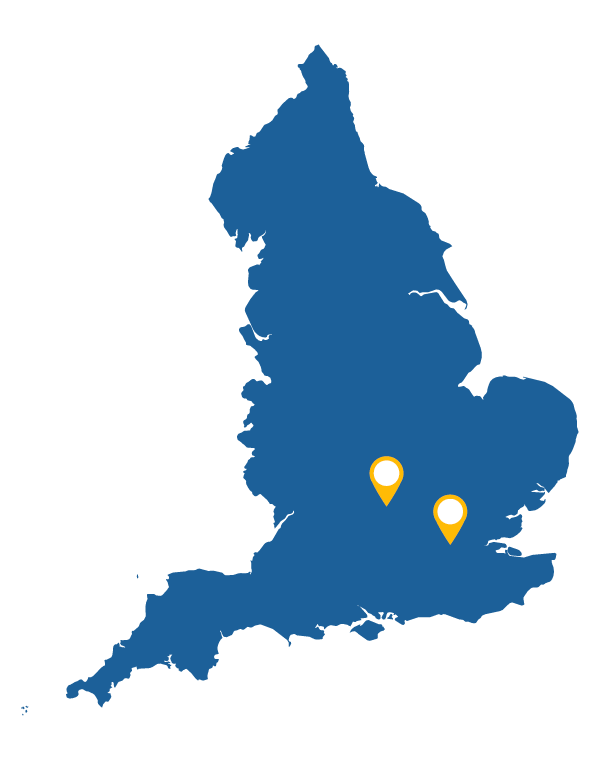 England Map pins showing API Program locations