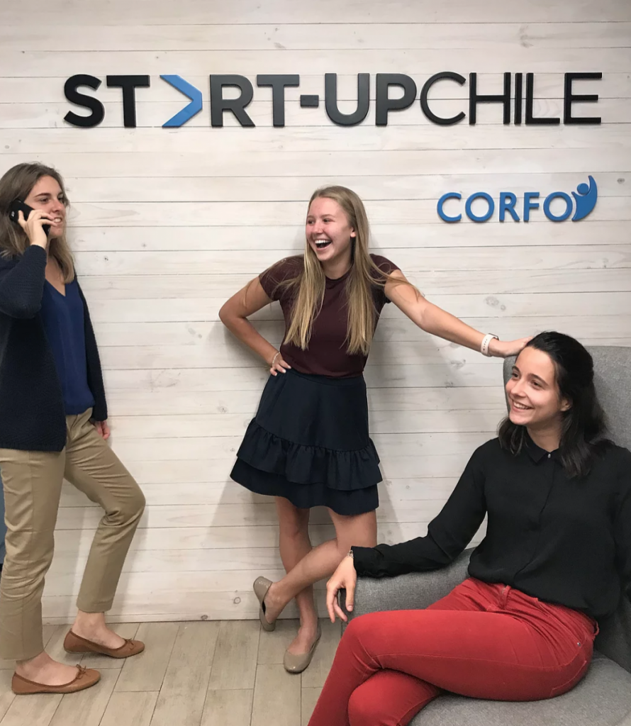 API intern abroad participant Grace and friends start-up Chile