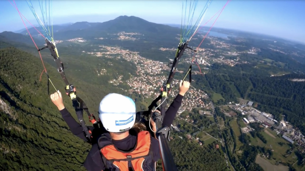 Salisbury University student Brynn Trevizo paraglides in Italy
