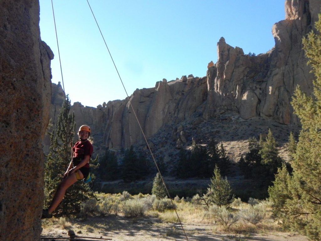 Guest blogger Tera Cafro rappelling down a cliff