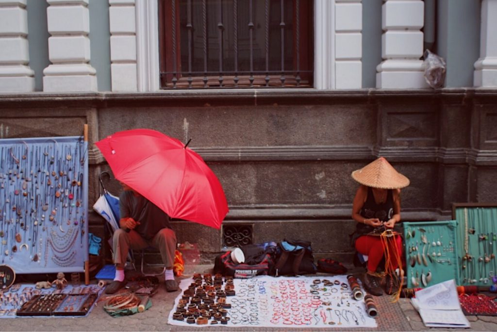 Photography of a rainy street market in Costa Rica