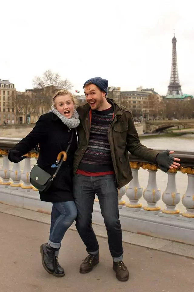 API Barcelona alum Sarah Moss in Paris with her husband