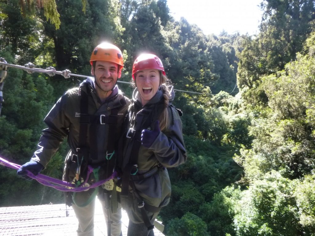 API students smile on New Zealand zipline tour