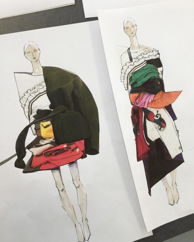 Sketch from Art & Design program's Fashion Design Process course