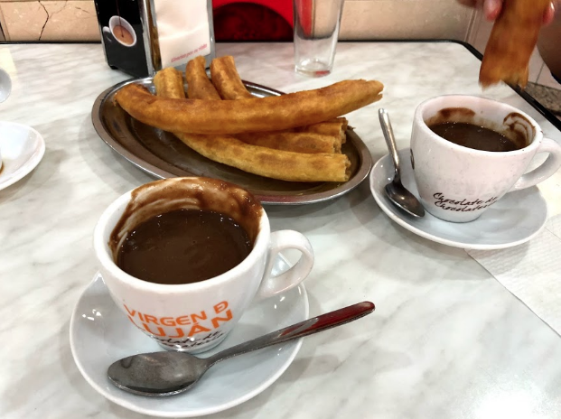 chocolate churros, a sweet Spanish meal that hits the spot