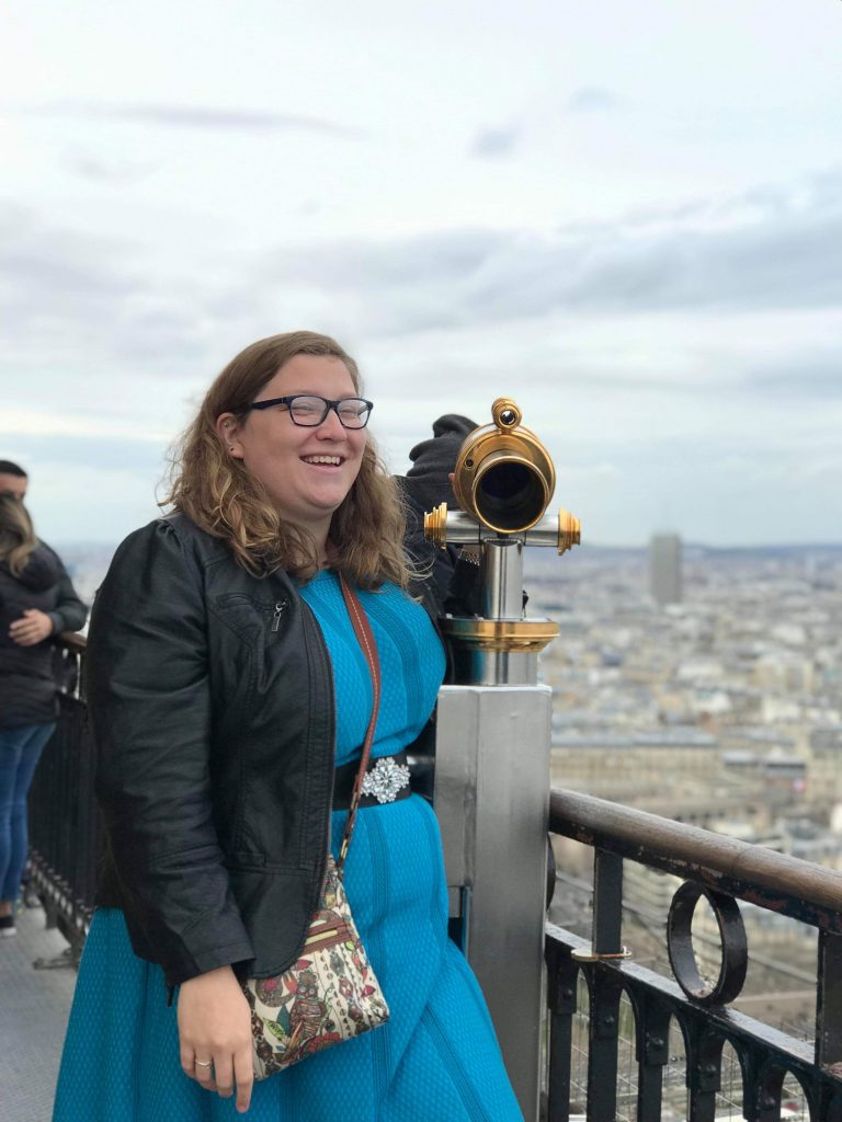 Audrey West on the Eiffel Tower