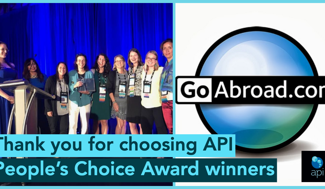 API wins GoAbroad People’s Choice Award at NAFSA 2019
