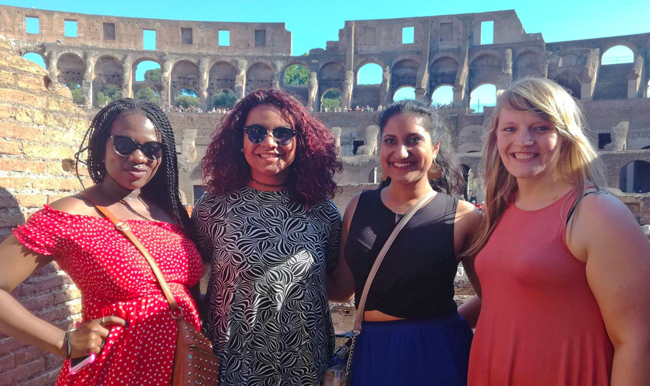 Students at Colosseum in Rome Italy