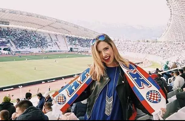 Student at Croatia football match